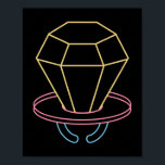 Retro 90-tal Neon Ring Pop Candy Poster<br><div class="desc">Den här Neon-designen visar en popgrafik på 80-talet i ring. Perfekt för 80-,  90- och retrohipster-fläkt som kärlek vintage- och njurmusik och mörk neonminimalism</div>
