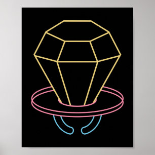 Retro 90-tal Neon Ring Pop Candy Poster