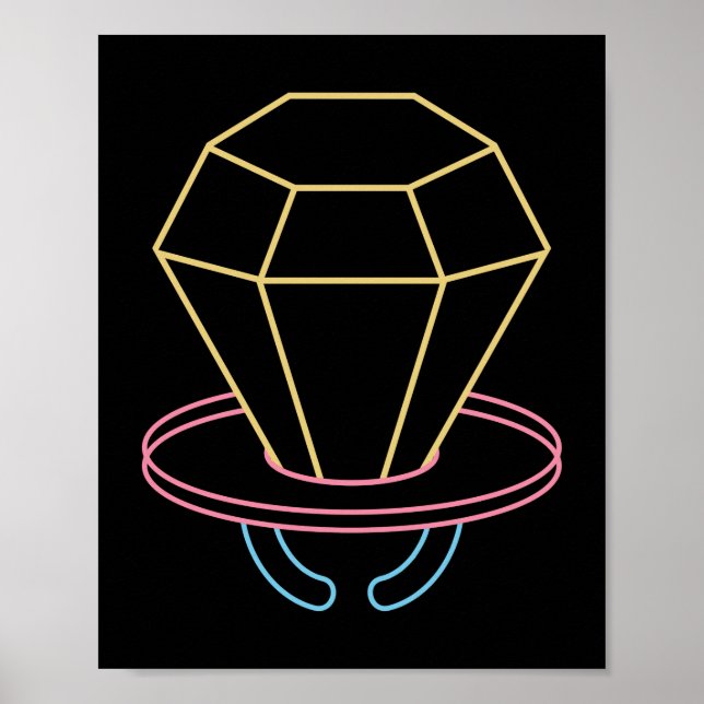 Retro 90-tal Neon Ring Pop Candy Poster (Framsidan)