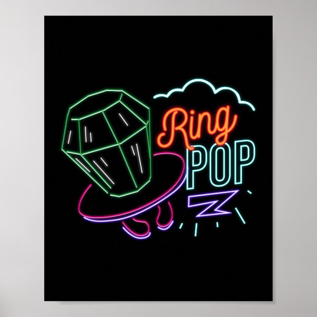 Retro 90-tal Neon Ring Pop Candy Poster (Framsidan)