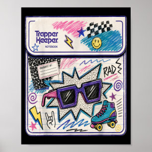 Retro 90-tal Skol Doodle Vibe Grafik Poster