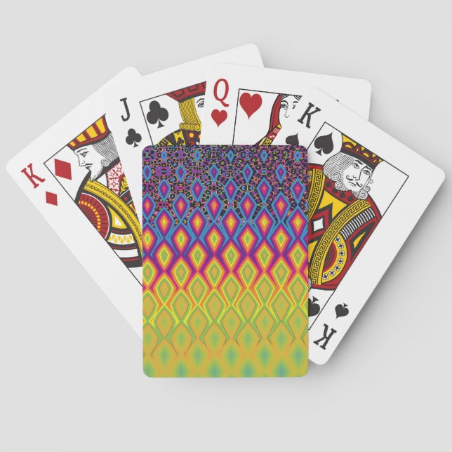 Retro 90-tal Vibrant Neon Färg Abstrakt Mönster Casinokort (Baksidan)