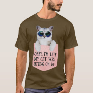 Retro 90-talets katt är ledsen att jag blev sen mi t shirt