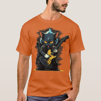 Retro 90-talets kattspel Guitar Gifts Guitarist Co T Shirt