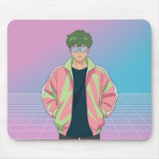 Retro 90-tals Anime Estetisk Musmatta (Framsidan)