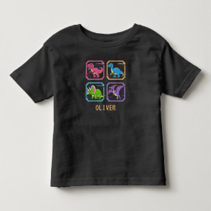 Retro 90-tals arkad dinosaurie karaktärsvalskärm t shirt