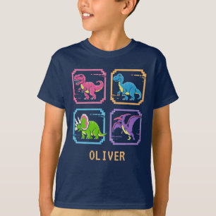 Retro 90-tals arkad dinosauriefigurer t shirt