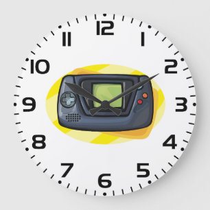 Retro 90-tals Handhållen Spelkonsol Gamer Stor Klocka