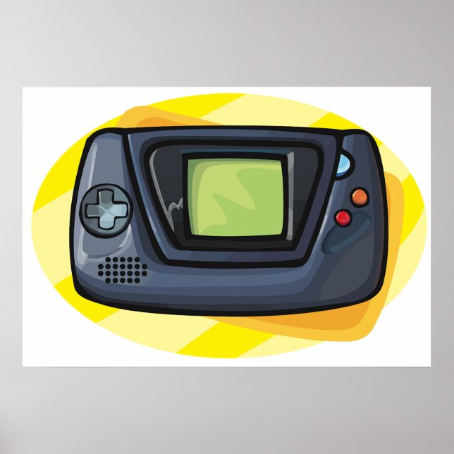 Retro 90-tals Handhållen Spelkonsoll Gamer Poster (Framsidan)