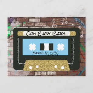 Retro 90-tals Mixtape  Hip Hop POJK Babyshower Inb Vykort