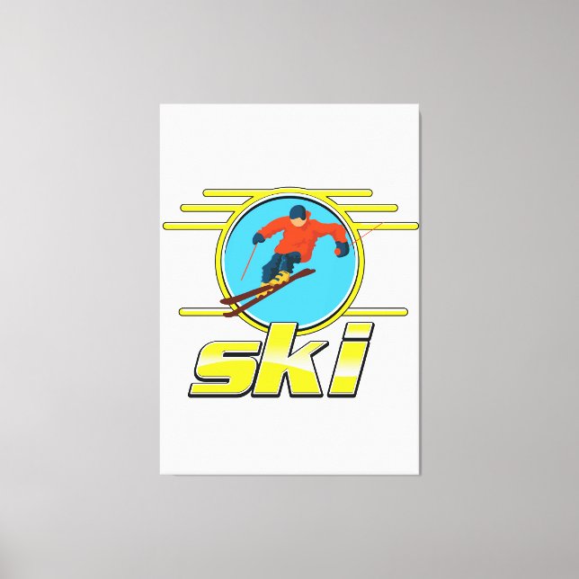 Retro 90-tals skidlogo canvastryck (Framsida)