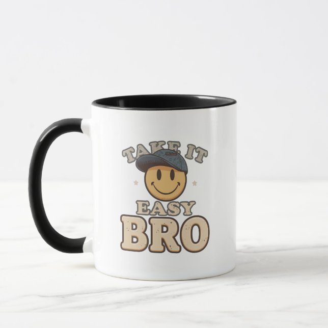 Retro 90-tals Smiley med hatt Mugg (Vänster)
