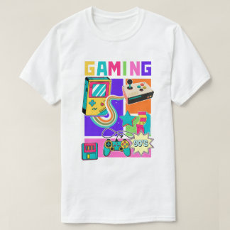 Retro 90-tals spelande Neon Arkad Collage T Shirt