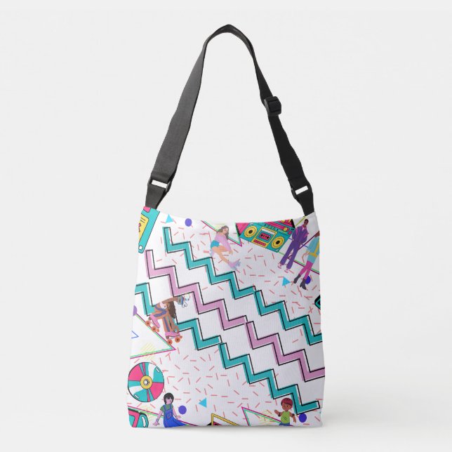 Retro 90-tals Totebag / Dansar / Levande Axelväska (Framsida)