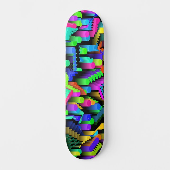 RETRO 90-TALSMÖNSTER MINI SKATEBOARD BRÄDA 18,5 CM (Framsida)
