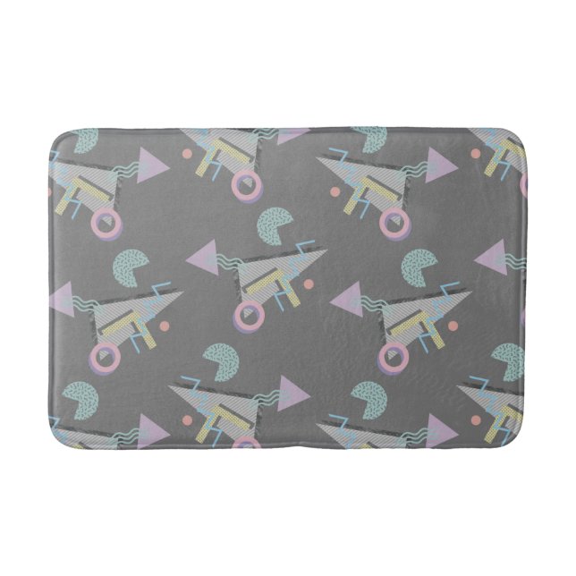 Retro 90s 90s Geometric Print Bath Mat Badrumsmatta (Framsidan)