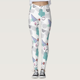 Retro 90s 90s Geometric Print Womens Leggings