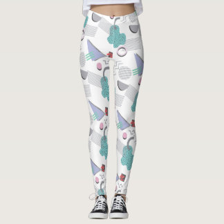 Retro 90s 90s Geometric Print Womens Leggings