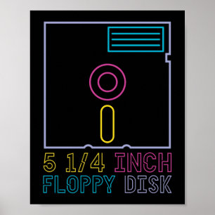 Retro 90s 90s Neon-diskett Poster