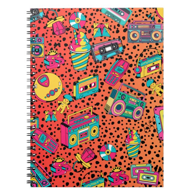 Retro 90s Aesthetic Notebook Anteckningsbok (Framsidan)