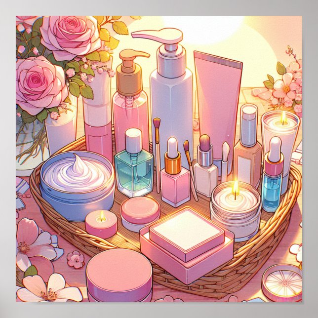 Retro 90s Anime Skin Care Aesthetic Poster (Framsidan)