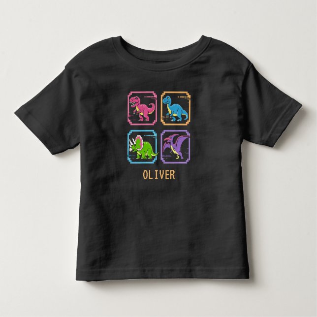 Retro 90s Arcade Dinosaur-tecken Skärm T Shirt (Framsida)