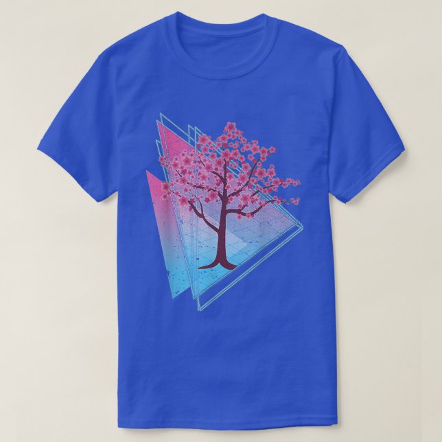 Retro 90s Art Sakura Japan Flower Vaporwave Cherry T Shirt (Design framsida)