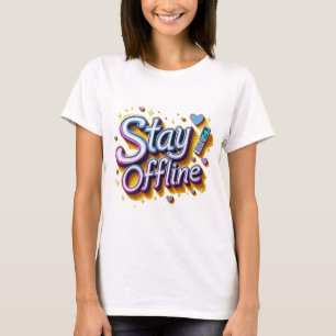 Retro 90s Behåll offlinefrasdesign T Shirt