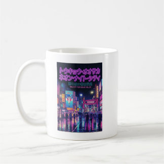 Retro 90s City Pop Night: Neon Tokyo & Osaka Rain Kaffemugg