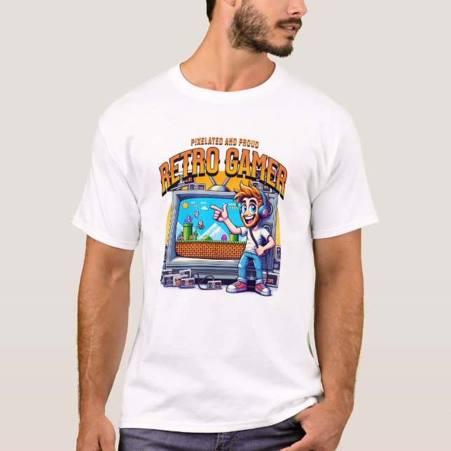 Retro 90s Gamer T Shirt (Framsida)