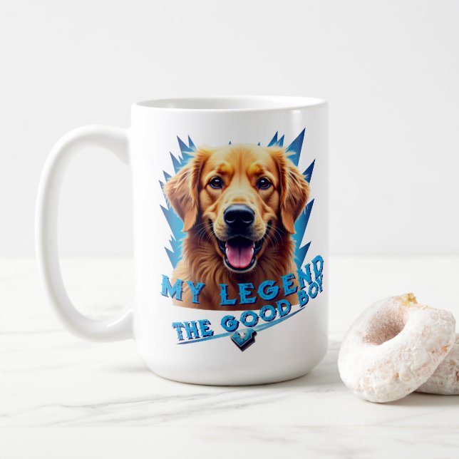 Retro 90s Golden Retriever Mascot Custom Gifts Kaffemugg (Med munk)