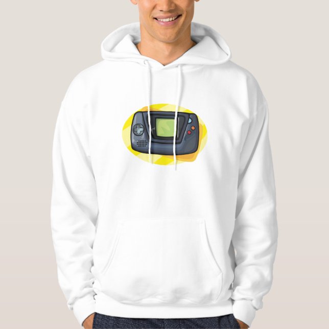 Retro 90s Handheld Game Console Gamer Hoodie (Framsida)