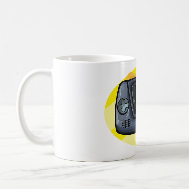 Retro 90s Handheld Game Console Gamer Kaffemugg (Vänster)