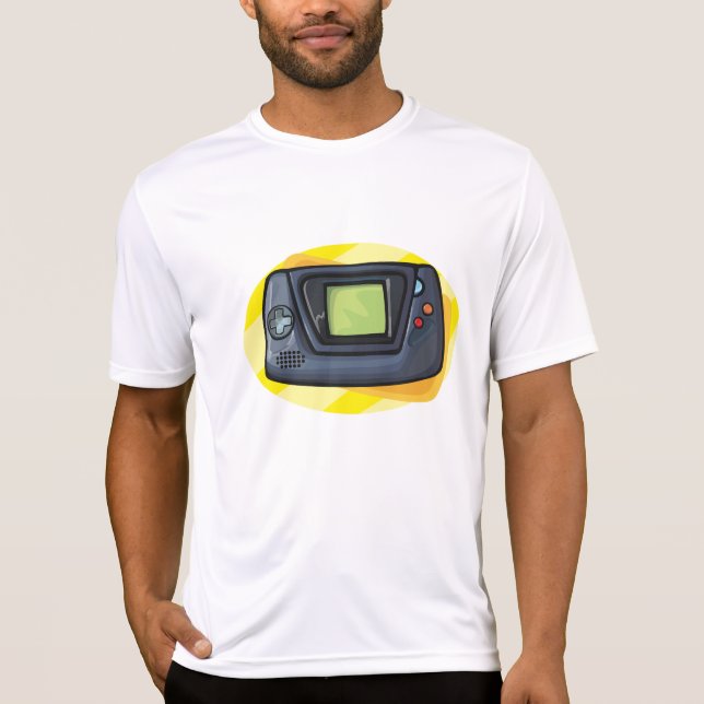 Retro 90s Handheld Game Console Gamer T Shirt (Framsida)
