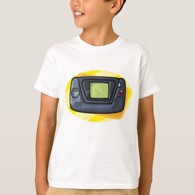 Retro 90s Handheld Game Console Gamer T Shirt (Framsida)