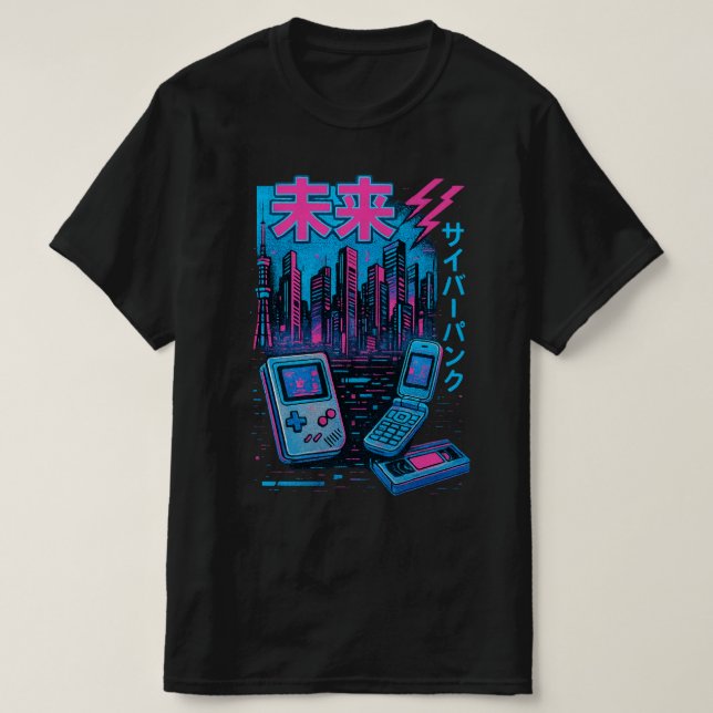 Retro 90s Japan Neon T-Shirt (Design framsida)