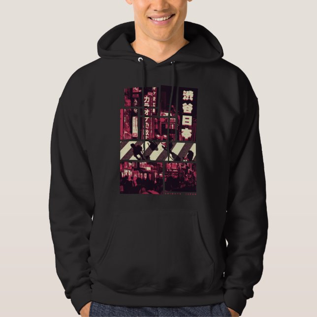 Retro 90s Japanese Urban Street Photographic Hoodie (Framsida)