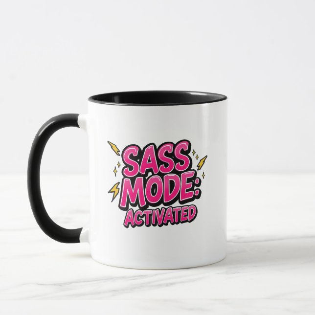 Retro 90s "Sass Mode Activated" Mugg (Vänster)