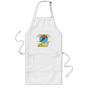 Retro 90s skidlogotyp långt förkläde