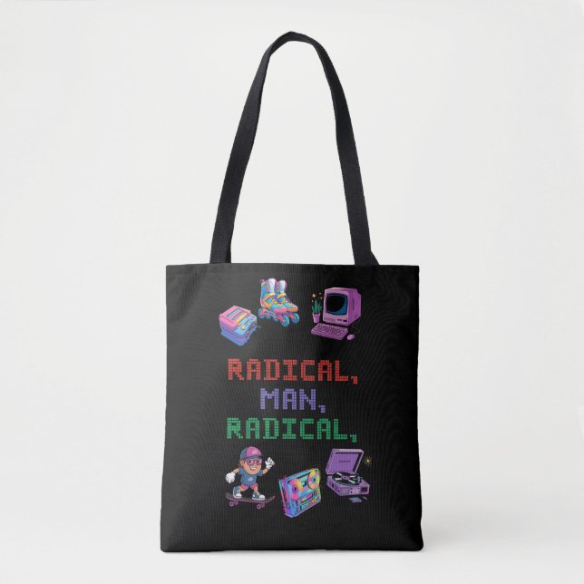 Retro 90s Streetwear Tote Tygkasse (Framsida)