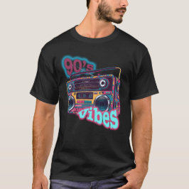 Retro 90s Vibes Boombox Illustration T Shirt