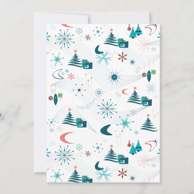 Retro A Go-Jul Inbjudningar (Framsida)