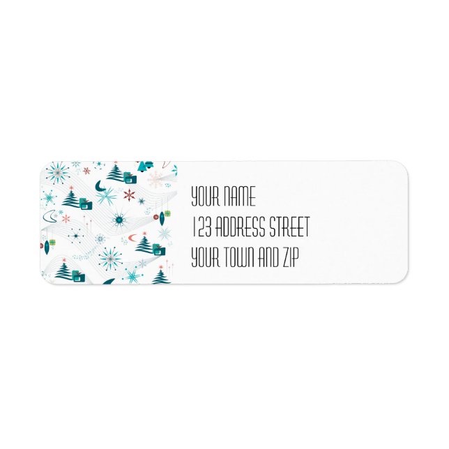 Retro A Go-Jul Returadress Etikett (Framsidan)