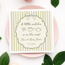 Retro A Little Matcha Tea Baby Shower Pappersservett