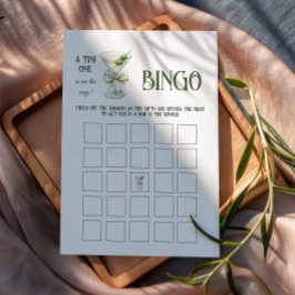 Retro A Tini One Martini Baby Shower Bingo Game Anteckningskort