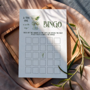 Retro A Tini One Martini Baby Shower Bingo Spel Anteckningskort