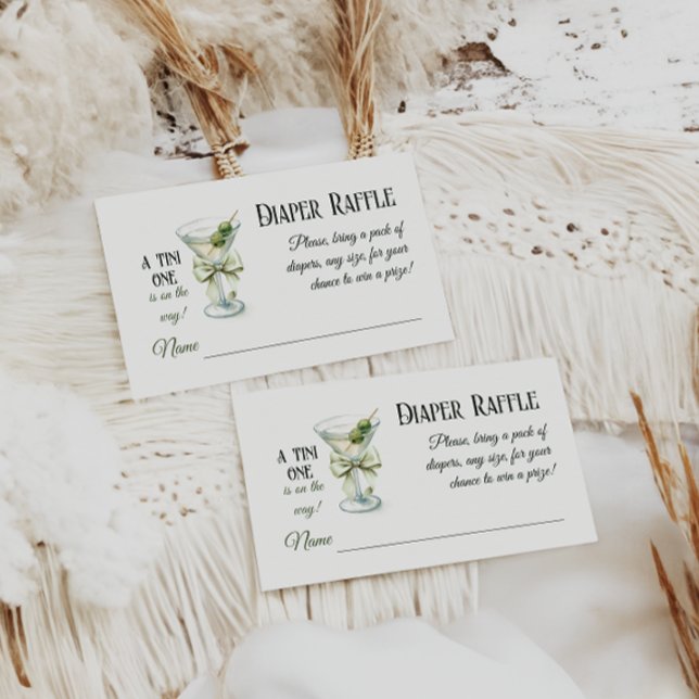 Retro A Tini One Martini Baby Shower Diaper Raffle Tilläggskort (Skapare uppladdad)