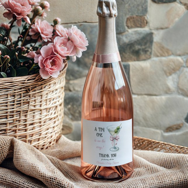 Retro A Tini One Martini Pink Bow Girl Baby Shower (Skapare uppladdad)