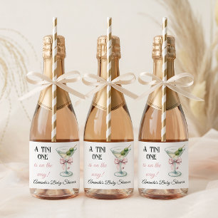Retro A Tini One Martini Rosa Bow Flicka Bebis Bad