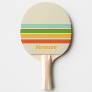 Retro ABC-gata med randig bakgrund och namn Pingisracket